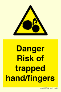 Danger Risk of trapped hand/fingers